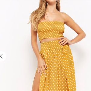 Polka Dot Tube Top & Maxi Skirt Set-Size Small-NWT